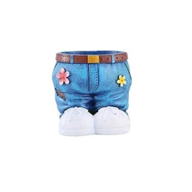 Imagem de Vaso de plantas de resina criativa Flowerpot Cartoon Jeans 200g - yiwe