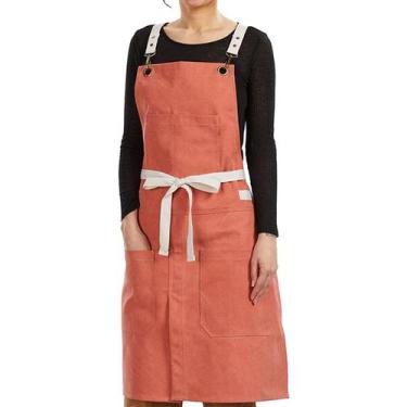 Imagem de Avental de lona de cor sólida para mulheres e homens 87x66cm poliéster