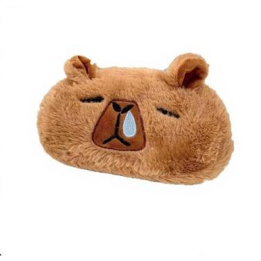 Imagem de Estojo de lápis Adorable Bear Face Plush de grande capacidade - yiweis
