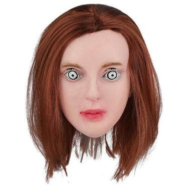Imagem de Máscara de resina realista feminina assustadora com olhos brancos de H