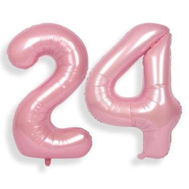 Imagem de Balões de alumínio Helium Number SUWEN 24 rosa de 40 polegadas para fe