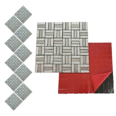 Imagem de Pastilha De Vidro Kit 10 Uni Adesiva Parede Sala Cozinha Banheiro Facil Aplicacao Decorativa Requintado Reforma Moderna