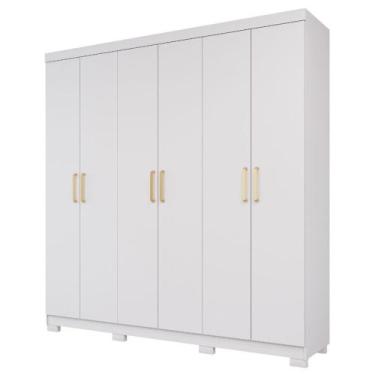 Imagem de Guarda Roupa Maya 6 Portas Flex 3 Gavetas em MDF - Panan, Branco