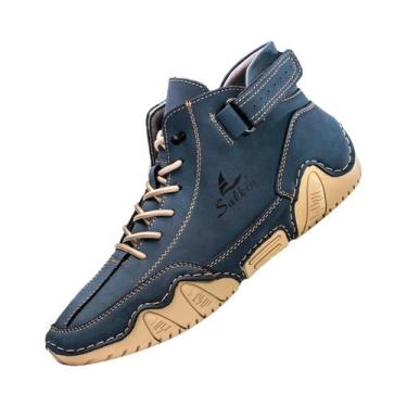 Imagem de Botas De Couro Masculinas Feitas À Mão, Casuais, Para Trekking Ao Ar L