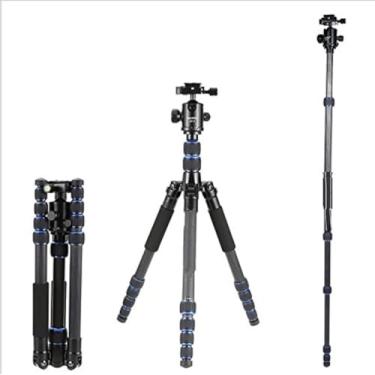 Imagem de GOWE Kit de tripé de fibra de carbono profissional com 5 seções, tripé para câmera de viagem com cabeça esférica KF-0, carga máxima de 15 kg