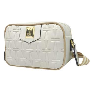 Imagem de Bolsa Feminina Clássica Transversal Charme Elegante Vizzano, Branco of