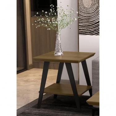 Imagem de Mesa Lateral Caio Freijo Com Pés Em Madeira Preto - Mobiliar Home Shop