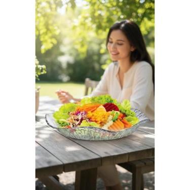 Imagem de Saladeira/Fruteira Cristal Elegante Para Mesa E Cozinha - Congratulati