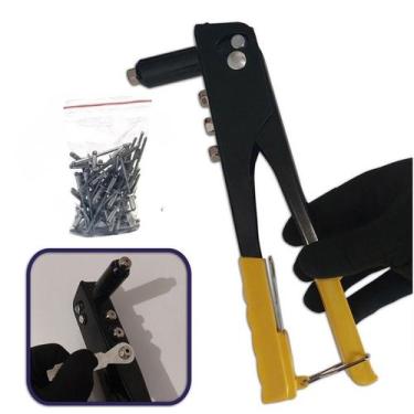 Imagem de Rebitador Rebitadeira Alicate Bicos 200 Rebites Profissional - Komprak