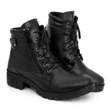 Imagem de Bota Coturno Feminino Couro Confort Flexível Macia-Feminino