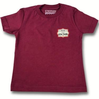 Imagem de Camiseta Infantil Country Menino Algodão Original King Farm, Bordô, 12