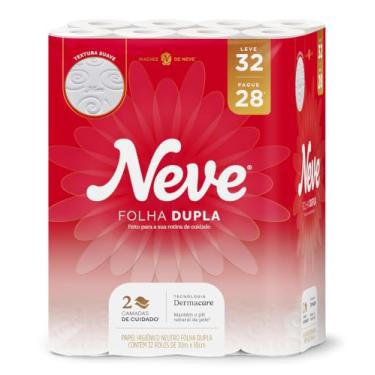 Imagem de Neve Papel Higiênico Toque de Seda Folha Dupla, 30m, Leve 32 Pague 28 Rolos