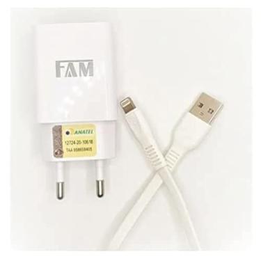 Imagem de KIT CARREGADOR + CABO IPHONE 1 USB 2.1A FKT-1105 ANATEL FAM