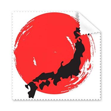 Imagem de Mapa preto abstrato do Japão Art Deco presente pano de limpeza moderno limpador de óculos 5 peças