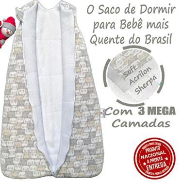 Imagem de saco de dormir bebê invernão g 6 a 12 meses ully forro acrilon e sherpa