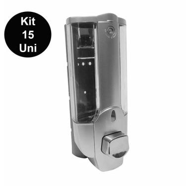 Imagem de Dispenser Shampoo Sabonete Liquido Alcool Gel Hotel Restaurante Kit 15 Unidades