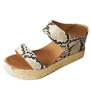 Imagem de Chinelos para mulheres casual verão sandálias romanas abertas com fivela de couro sandálias planas para caminhada retrô sandálias a7, Marrom, 8.5