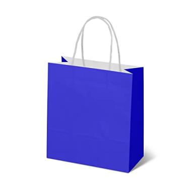Imagem de Sacola de Papel Kraft Colorido P 18x22x9cm 50und - Azul Escuro
