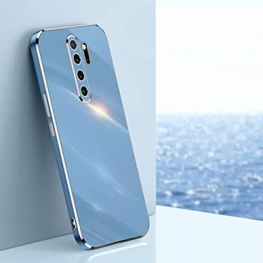 Imagem de Capa de telefone com moldura dourada para xiaomi para redmi note 8 9 s note8 8 t note9 pro 9s 9 t 9a 9at capa de silicone macio, zb cinza azul, para redmi note 9 t