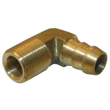 Imagem de LASCO Rosca de tubo macho 17-7915 de 90 graus por 1,27 cm (1/2 polegada) de latão para farpa de 90 graus Ell/Cotovelo