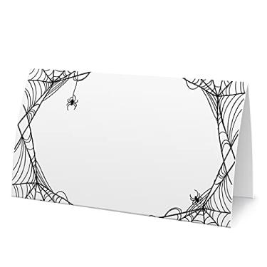 Imagem de Etiquetas para barraca de comida de Halloween (pacote com 25) – Cartões de lugar para o Halloween, cartões de mesa – Perfeito para cartões de dia das bruxas, mesas de banquete, etiqueta de comida de bufê, festa de Halloween – (FZ-a20)