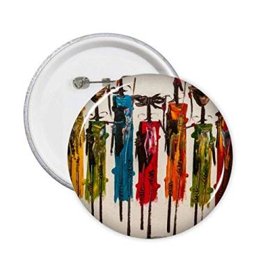 Imagem de Decoração de arte abstrata africana preta guerreiro alfinetes emblema botão emblema acessório 5 peças