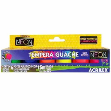 Imagem de Tempera Guache 6 Cores Neon Acrilex
