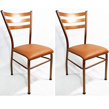 Imagem de Kit 2 Cadeiras de COZINHA com reforço Cobre assento cobre - Poltronas do Sul