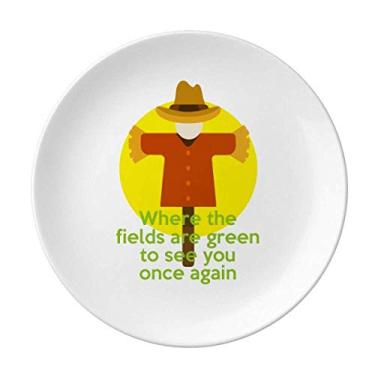 Imagem de Prato rústico inglês clássico com letras emocionais de porcelana decorativa salver louça de jantar