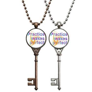 Imagem de OFFbb-USA Colar Chaveiro "Practice Achieve Success Motto", pingente de decoração para casais