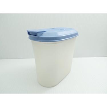 Imagem de Tupperware Vintage Slim Line 1 Quart Sheer Refrigerator Pitcher with Blue Lid