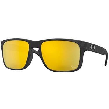 Imagem de Oakley Men's OO9102 Holbrook Square Sunglasses, Matte Black Tortoise/Prizm 24K Polarized, 57 mm