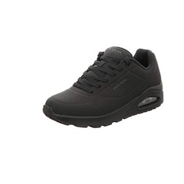 Imagem de Skechers Tênis masculino de cano baixo, 0 Reino Unido, Preto, preto, acabamento Durabuck Bbk, 9