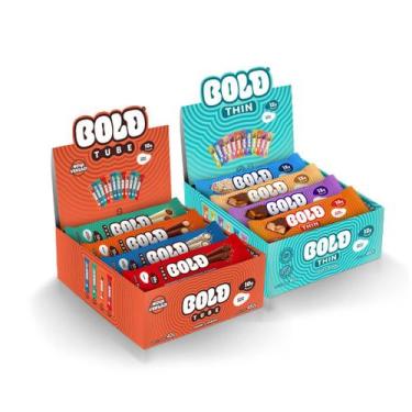 Imagem de BOLD Snacks barra de proteína - Tube Mista + Thin Mista (2 Caixas C/ 1