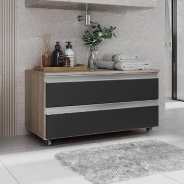 Imagem de Gabinete Banheiro Rodinhas 80cm 02 Gavetas JOIA  - MOVEIS JOIA, Madeir