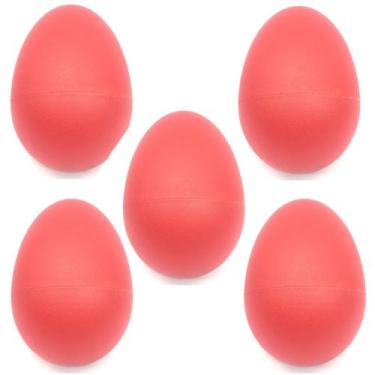 Imagem de KIT 5 Shaker ovo plastico chocalho VERMELHO egg - MXP
