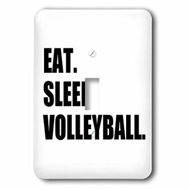 Imagem de 3dRose lsp_180456_1 Eat Sleep Volleyball Preto Texto Praia Volley Ball Player Sport Fan Light Switch Cover