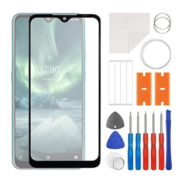 Imagem de SWARK Substituição da lente do painel externo de vidro frontal + OCA compatível com Nokia 7.2 TA-1193, TA-1178, TA-1196, TA-1181 (sem tela LCD e digitalizador de toque) com kit de reparo