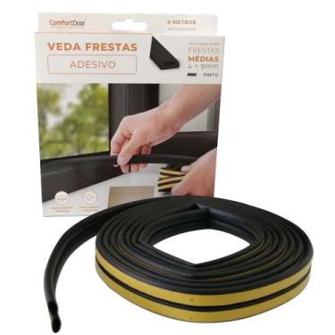 Imagem de Veda Frestas Janela Porta 4mm Comfort Door - 6 Metros, Preto