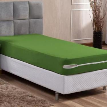 Imagem de Capa protetora p/ colchão solteiro em malha gel gramatura 90 bordados 