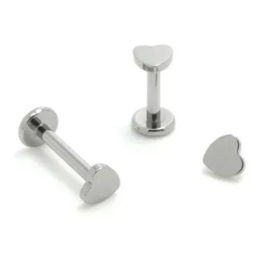 Imagem de Piercing Para Hélix De Coração Liso Em Titânio Anti-alérgico - Clube R