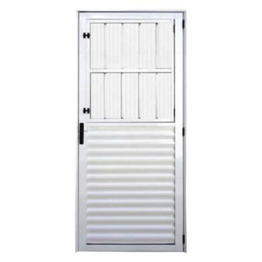 Imagem de Porta Social C/postigo 210x70 Branco Lado Esquerda L.25 - RV PORTAS E 