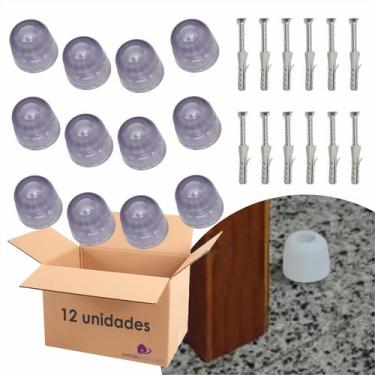 Imagem de Kit 12 un Batedor De Porta Amortecedor Pé De Apoio Pvc - EMPÓRIO ACESS