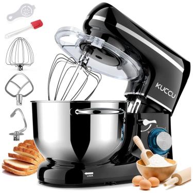 Imagem de Batedeira de 6 velocidades com cabeça inclinada para alimentos, preto, KUCCU SM 1504X Black 1, Preto