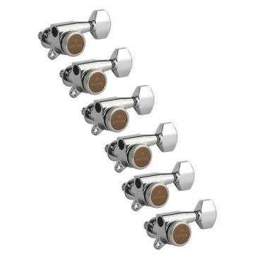 Imagem de Sintonizadores de guitarra Gotoh Magnum Lock-Trad 6 em linha Chrome SG