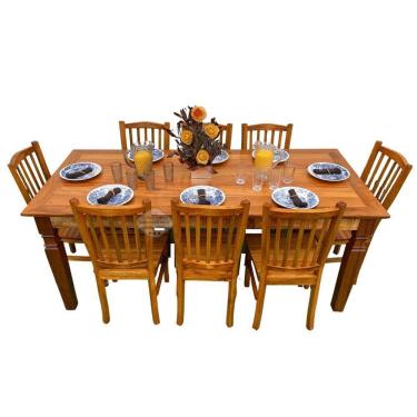 Imagem de Mesa Madeira De Demolição 2m X 90cm Com 8 Cadeiras Bh Sudeste Rústico