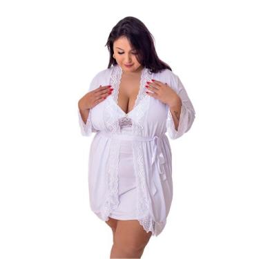 Imagem de Kit Maternidade Plus Size IMI  Camisola com Abertura para Amamentação 