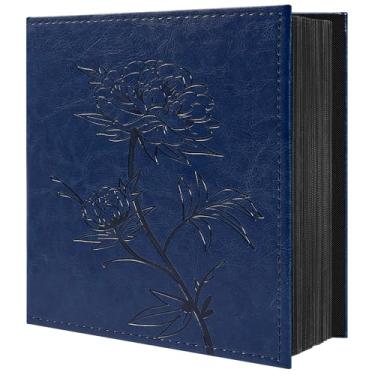 Imagem de Vienrose Álbum De Fotos 800 4×6, Capa Couro Vegano, Bolsos Verticais E Horizontais Para Grande Capacidade, Família, Casamento, Bebê, Aniversário (800 Azul Escuro)