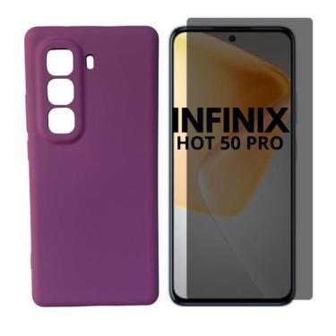 Imagem de Capa + Pel Vidro 3D Priv Compativel Com Infinix Hot 50 Pro - Generica,