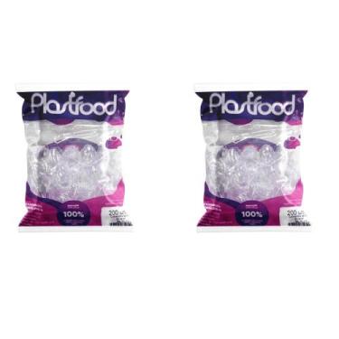 Imagem de Kit de Colher Mexedora para Café 8,5cm Cristal Plastfood 2 Pacotes com